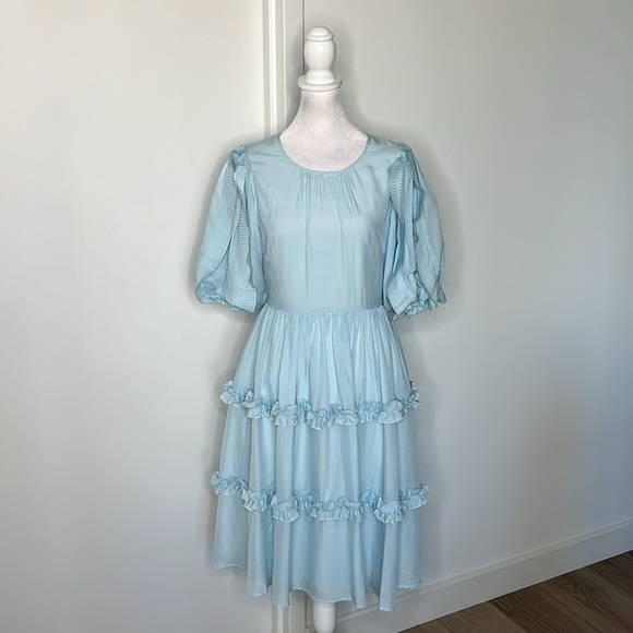 Rachel Parcell Ruffle Sleeve Dress Size XS Spring Baby Light Blue - Picture 1 of 16